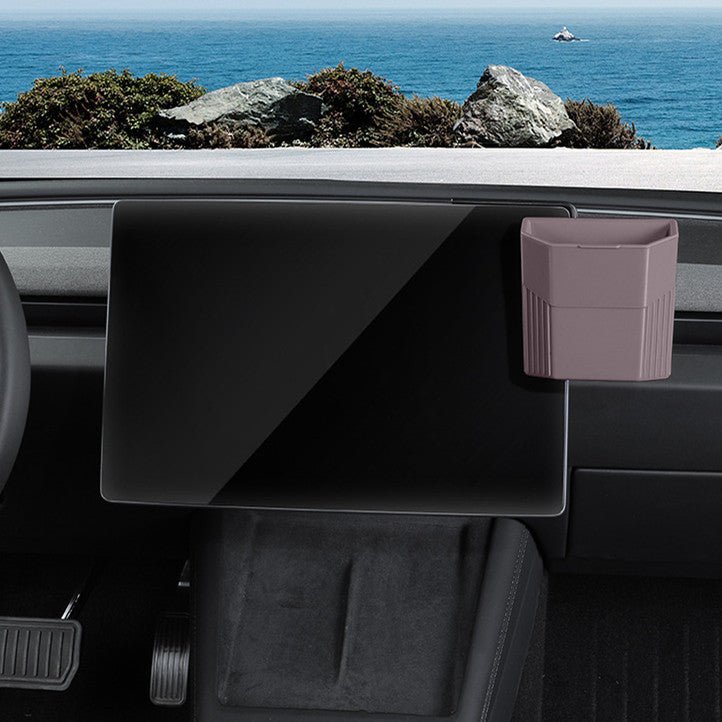 Central Screen/Seat/Dash Trash Can for Tesla Model 3/Y For Model 3 (2024-ON) & Model Y (2025.3-ON) Center Console Screen Tea Amber Brown