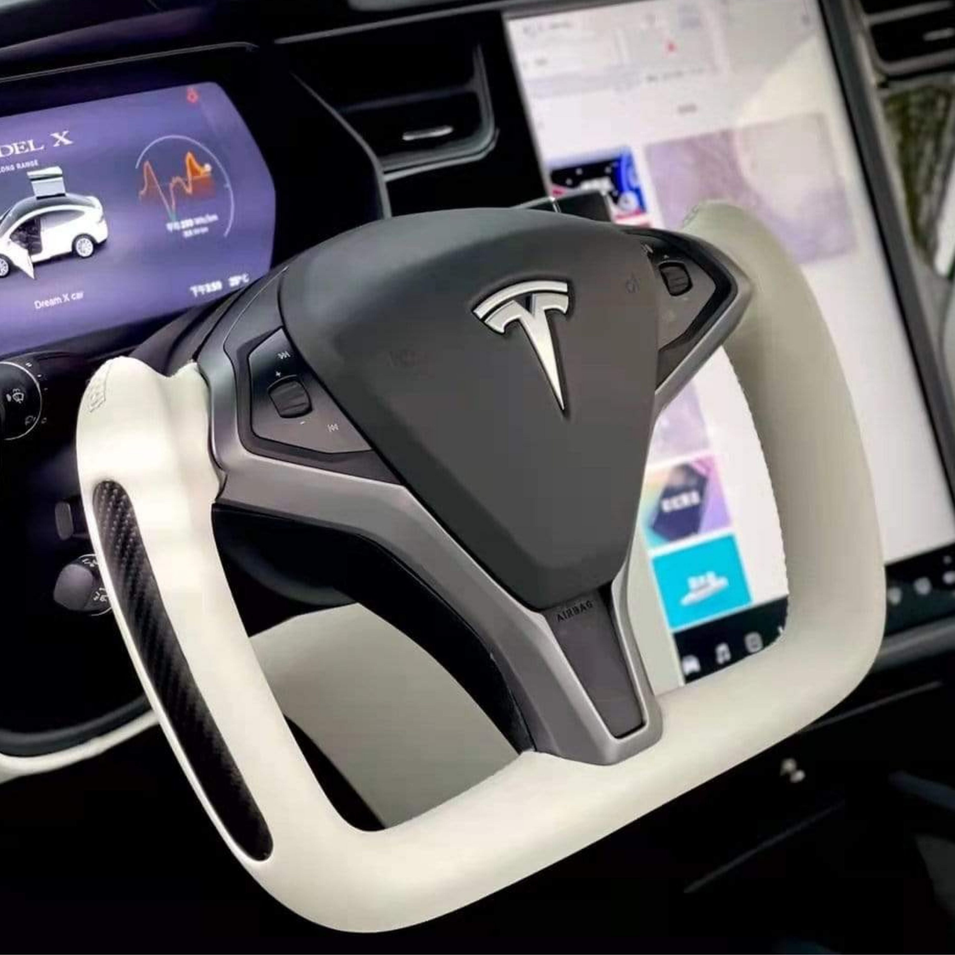 Custom Yoke Steering Wheel Replacement for Tesla Model X / S 2012-2020 - Teskay