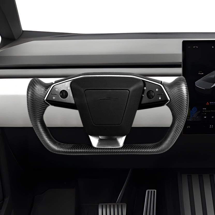 Carbon Fiber Yoke Steering Wheel for Cybertruck - Teskay