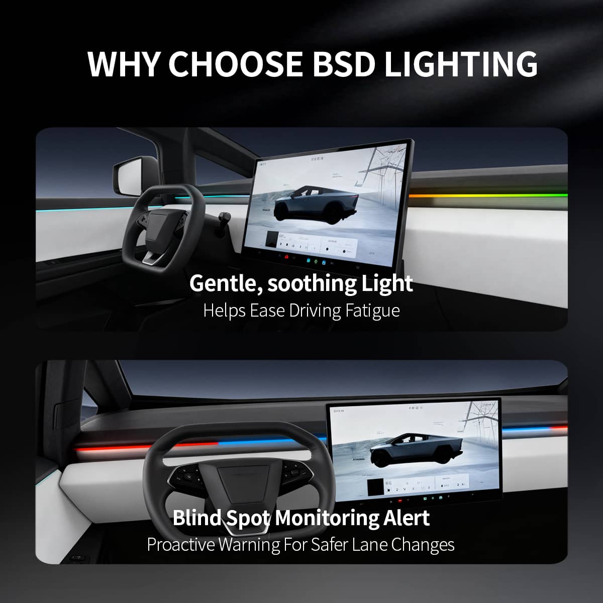Cybertruck Smart BSD Blind Spot LED Ambient Lighting Kit