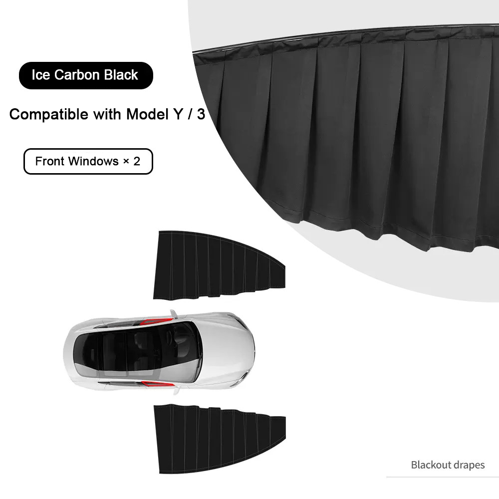Retractable Ice Silk Side Window Sunshade Curtains for Tesla Model 3 & Y
