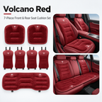 Winter Warm Flannel Seat Cushions & Backrest Covers for Tesla Model 3/Y/YL/S/X – Soft, Comfortable & Non-Slip red 7-piece set for front and rear rows