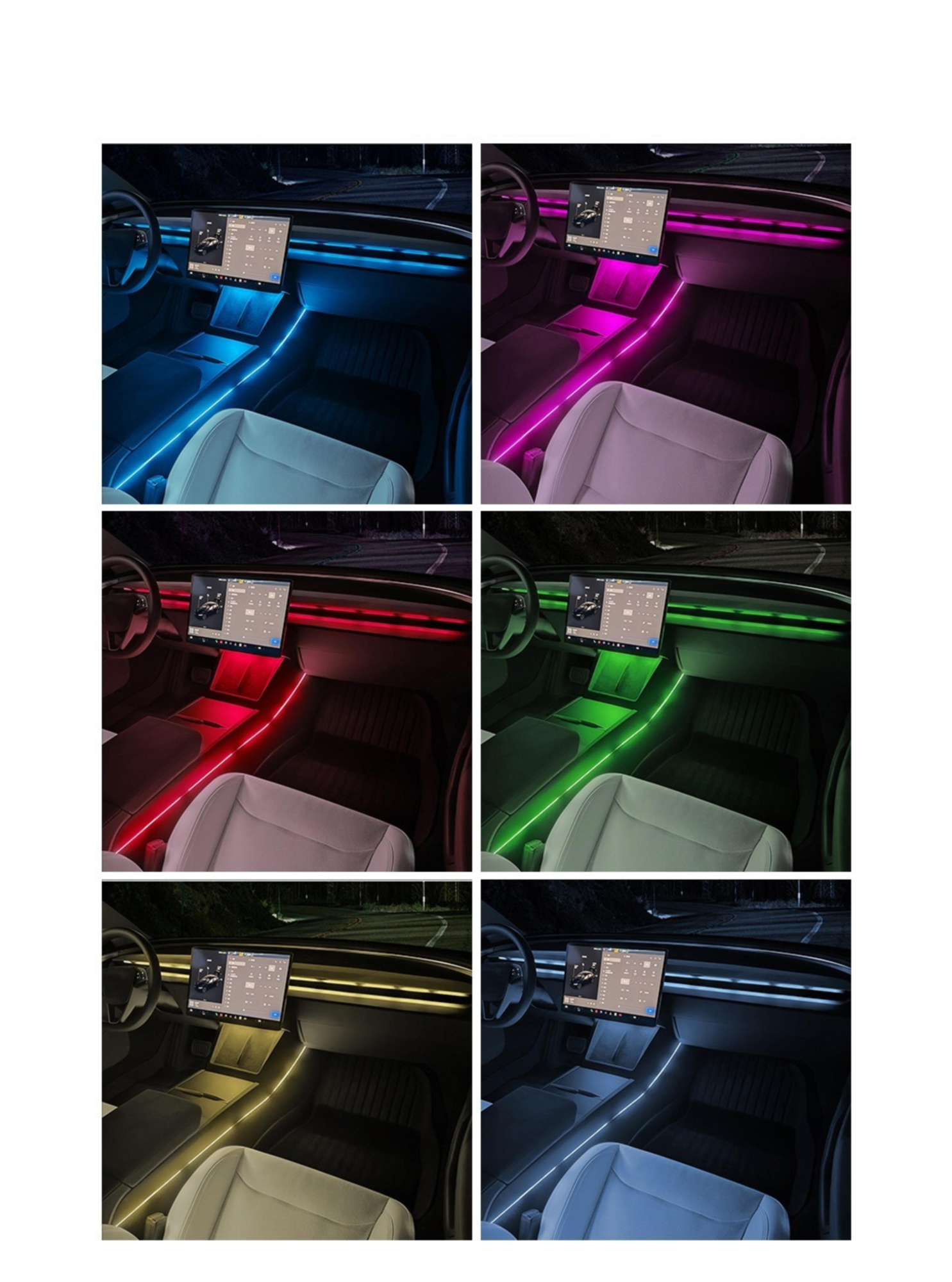 Dashboard Ambient Light Kits for Model 3 Highland & Model Y Juniper