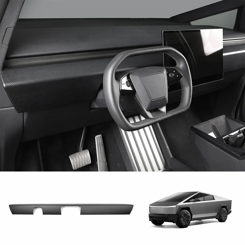 Cybertruck Carbon Fiber Dashboard Covers - 2PC Glare-Free Protection - Teskay