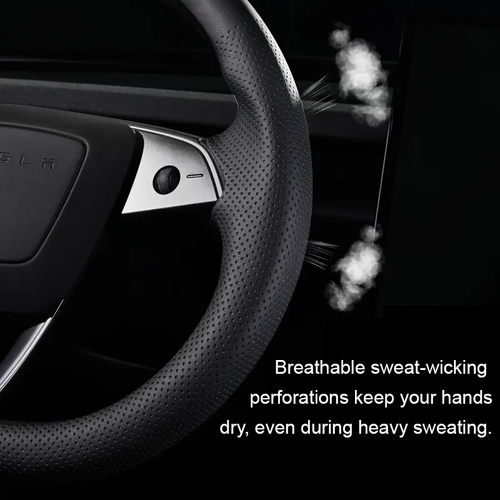Breathable Snap-On Steering Wheel Cover for Tesla Model 3/Y
