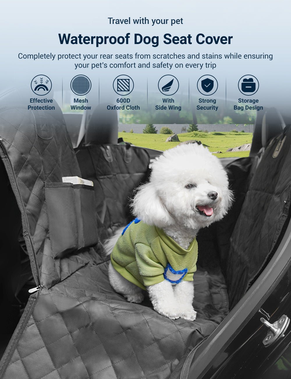Dog Seat Cover for Tesla Model 3/Y/S/X/Cybertruck - Teskay