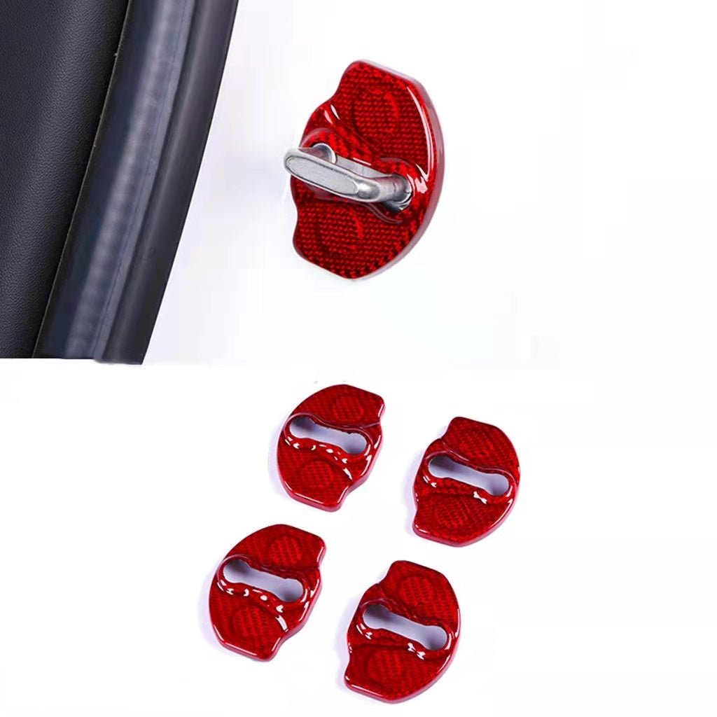 Real Dry Carbon Fiber Door Lock Cover for Tesla Model 3 & Model Y - Teskay