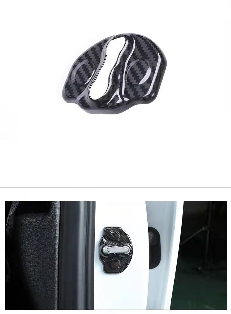 Real Dry Carbon Fiber Door Lock Cover for Tesla Model 3 & Model Y - Teskay
