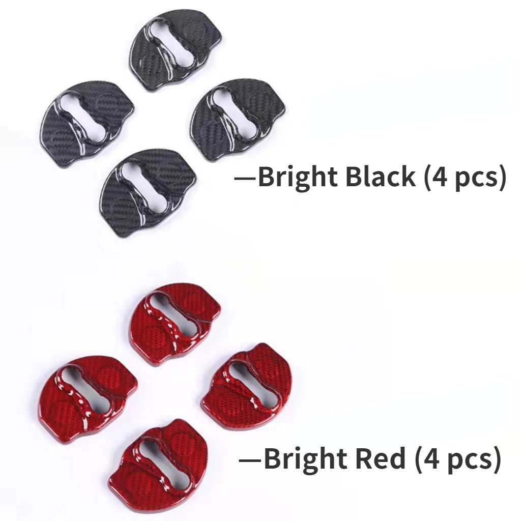 Real Dry Carbon Fiber Door Lock Cover for Tesla Model 3 & Model Y - Teskay