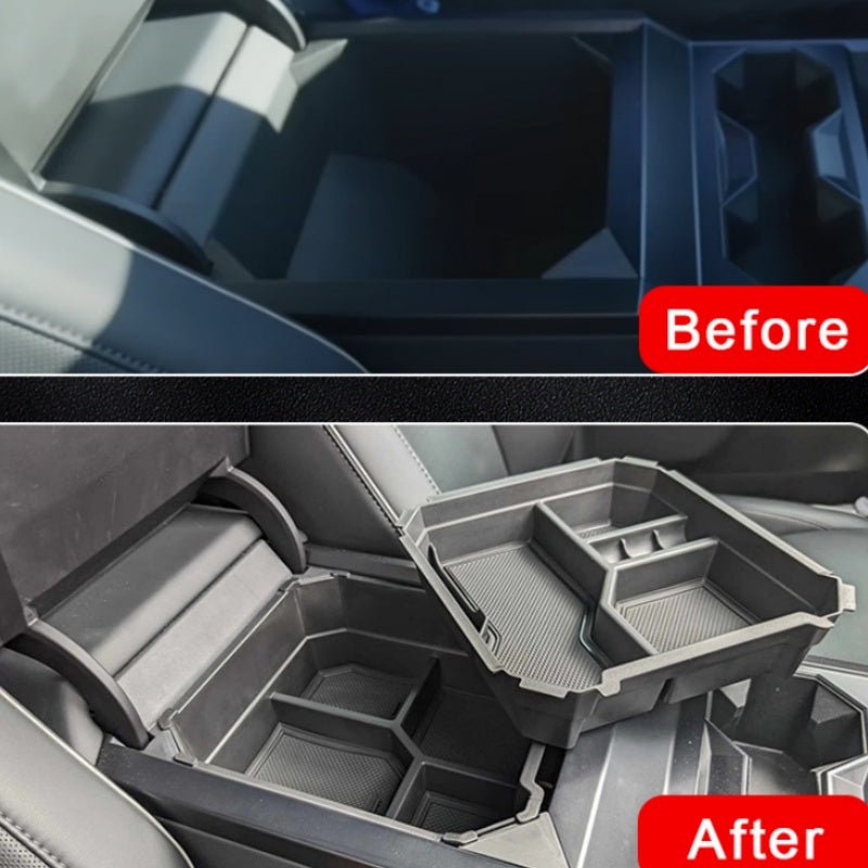 Double-layer Center Console Storage Tray for Tesla Cybertruck - Teskay