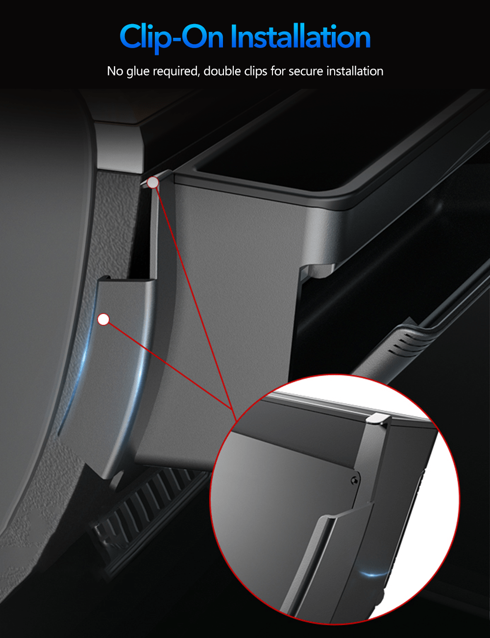 Driver Mini Glove Box for Tesla Model 3 & Model Y