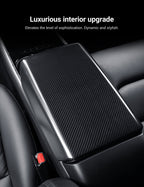 Dry Carbon Fiber Armrest Box Trim Cover for Tesla Cybertrunk