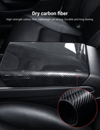 Dry Carbon Fiber Armrest Box Trim Cover for Tesla Cybertrunk