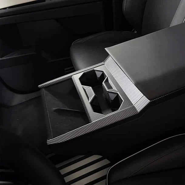 Dry Carbon Fiber Center Console Cup Holder for Tesla Cybertruck - Teskay