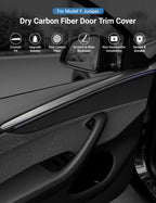 Dry Carbon Fiber Door Trim Cover for Tesla Model Y Juniper - Teskay