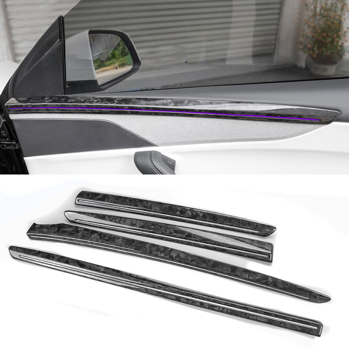 Dry Carbon Fiber Door Trim Cover for Tesla Model Y Juniper - Teskay
