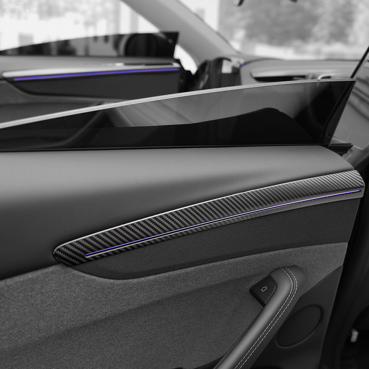 Dry Carbon Fiber Door Trim Cover for Tesla Model Y Juniper - Teskay