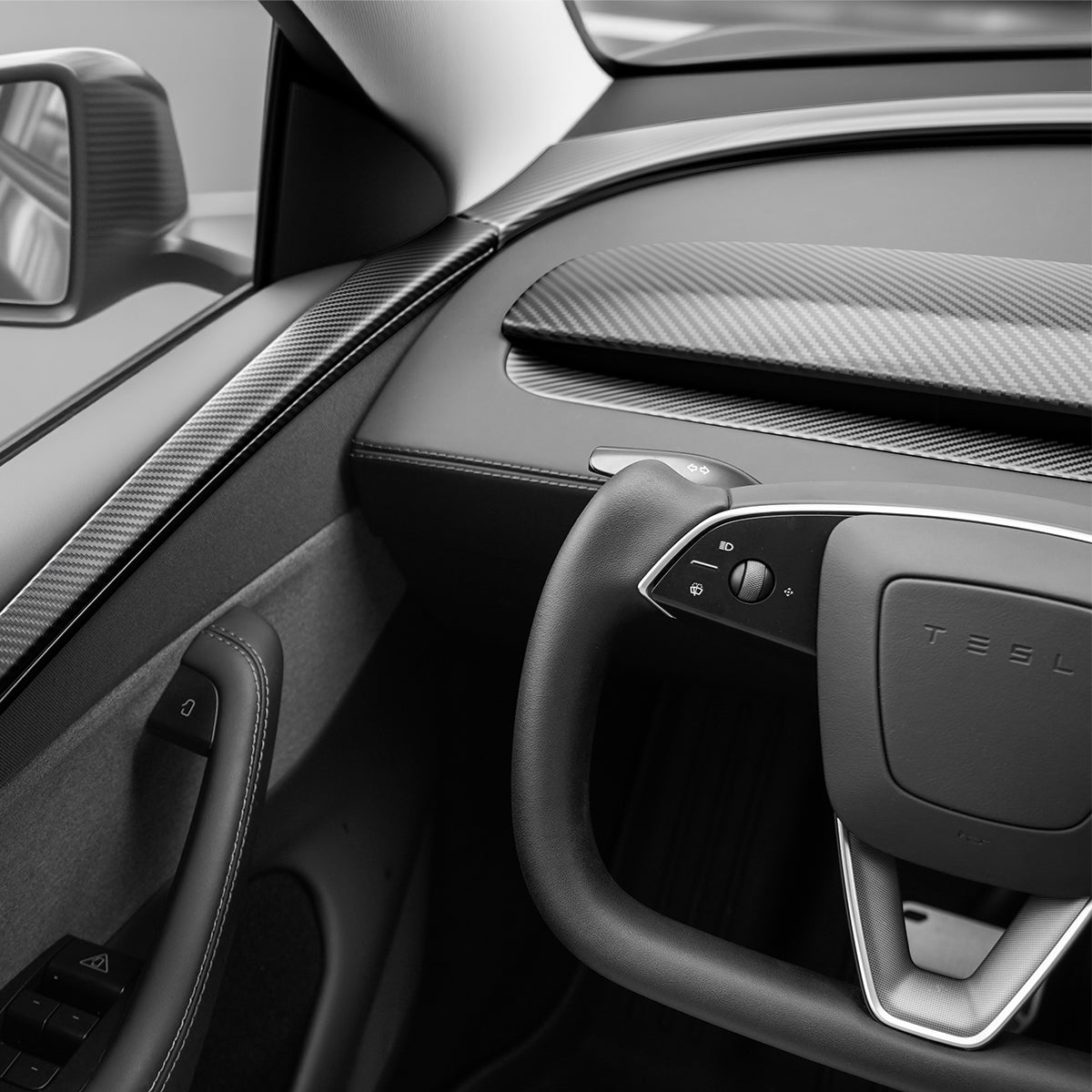 Dry Carbon Fiber Door Trim Cover for Tesla Model Y Juniper - Teskay
