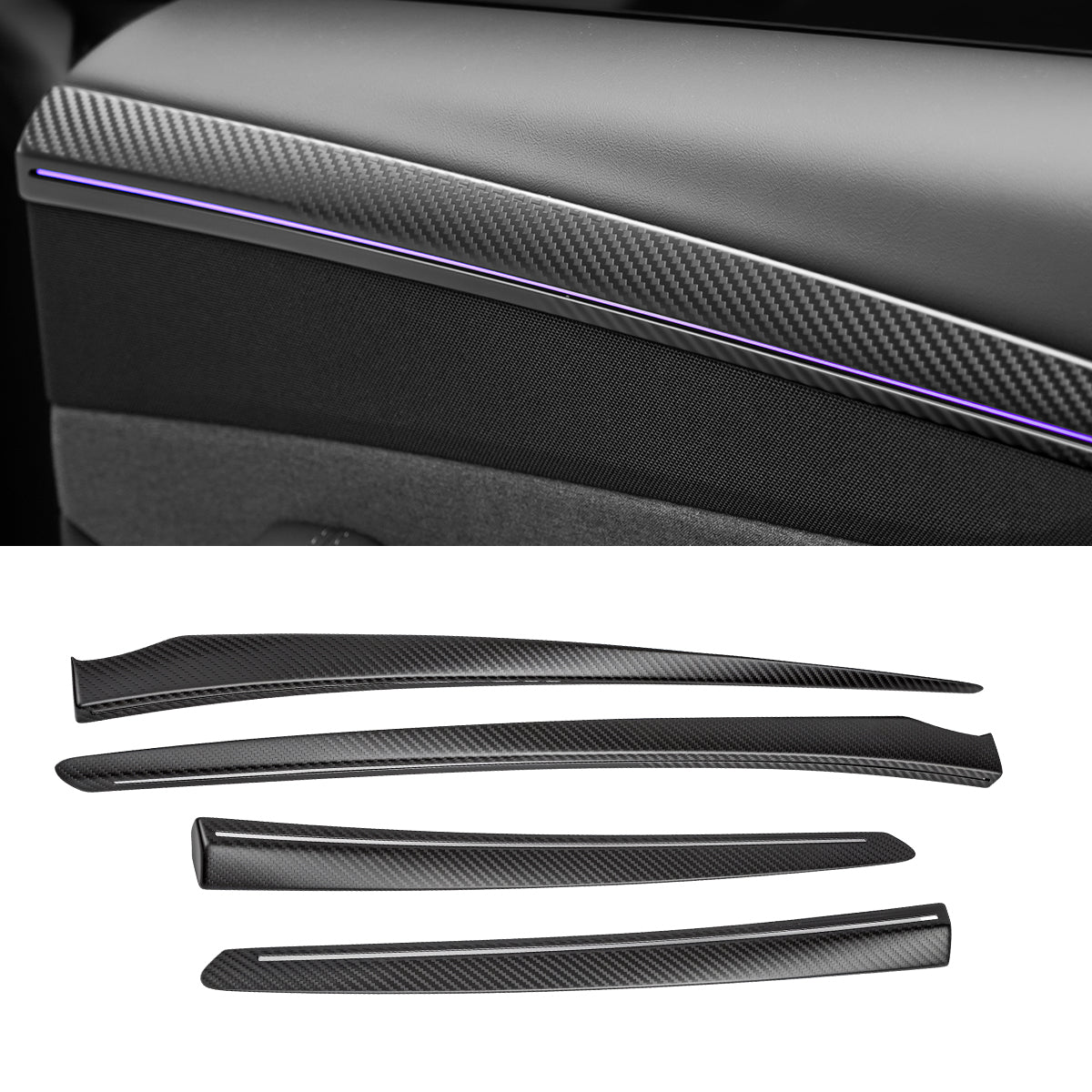 Dry Carbon Fiber Door Trim Cover for Tesla Model Y Juniper - Teskay