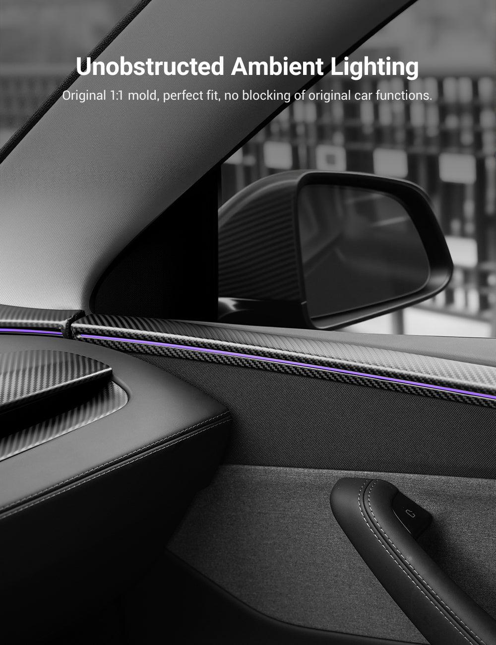 Dry Carbon Fiber Door Trim Cover for Tesla Model Y Juniper - Teskay