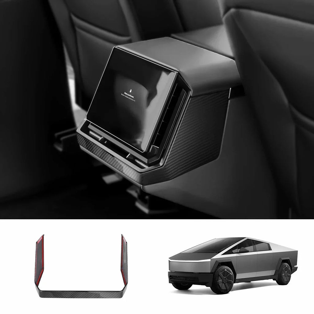 Dry Carbon Fiber Rear Screen Frame Cover / Frame Full Wrap for Tesla Cybertruck - Teskay