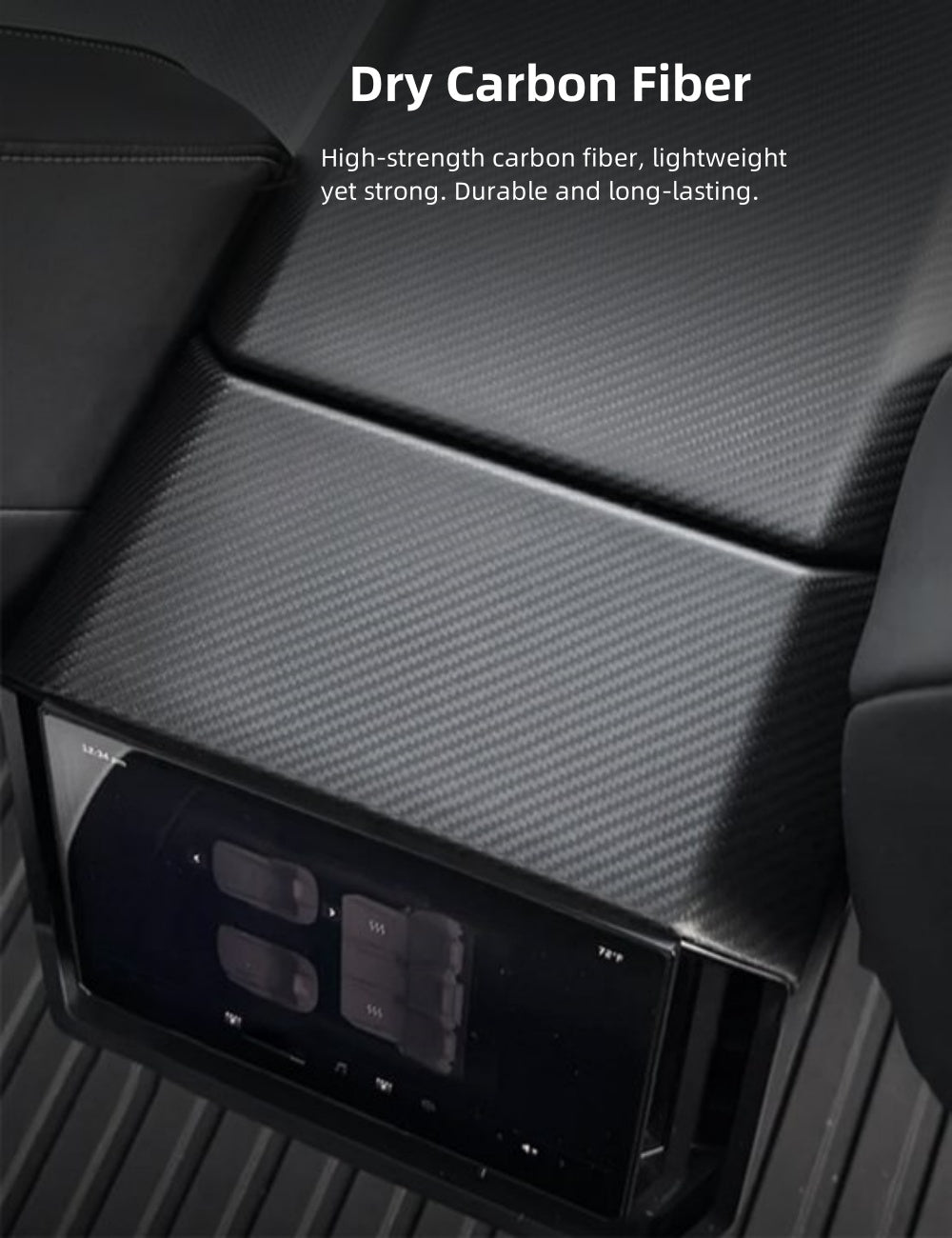 Dry Carbon Fiber Rear Screen Frame Cover / Frame Full Wrap for Tesla Cybertruck - Teskay