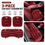 Winter Warm Flannel Seat Cushions & Backrest Covers for Tesla Model 3/Y/YL/S/X – Soft, Comfortable & Non-Slip red Front and rear 3-piece set