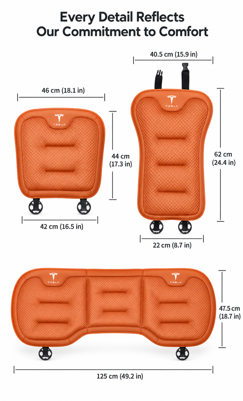 Tesla Model 3/Y/S/X/YL Cooling Ice Silk Seat Cushions – Breathable All-Season