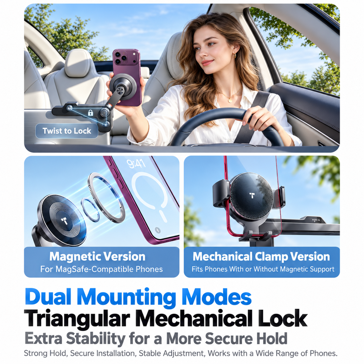 TESKAY Screen-Edge Phone Mount for Tesla