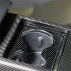 Front Water Cup Frame Dry Carbon Fiber Overlay for Tesla Model S/X 2021+ - Teskay