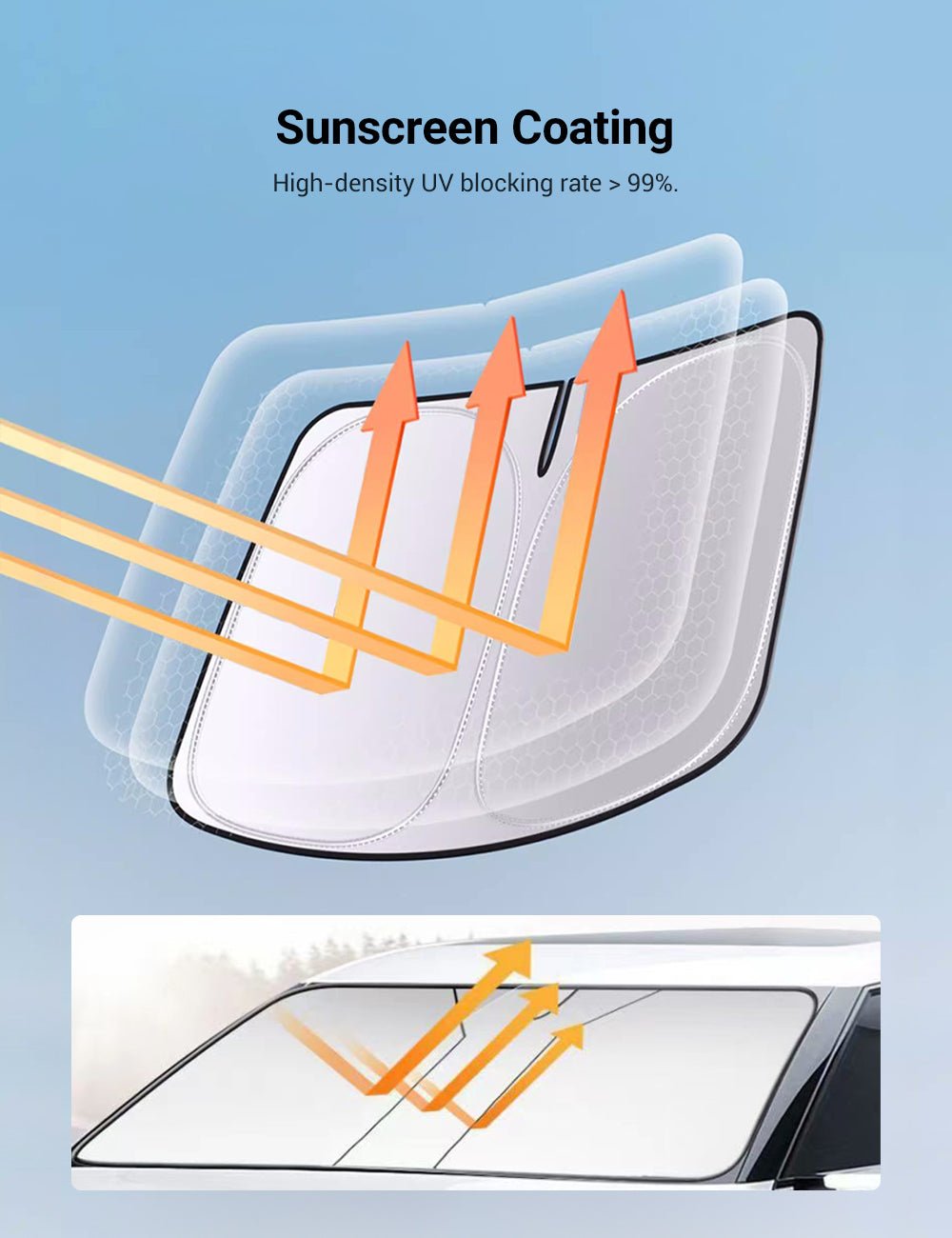 Front Windshield Sunshade for Tesla Cybertruck - Teskay