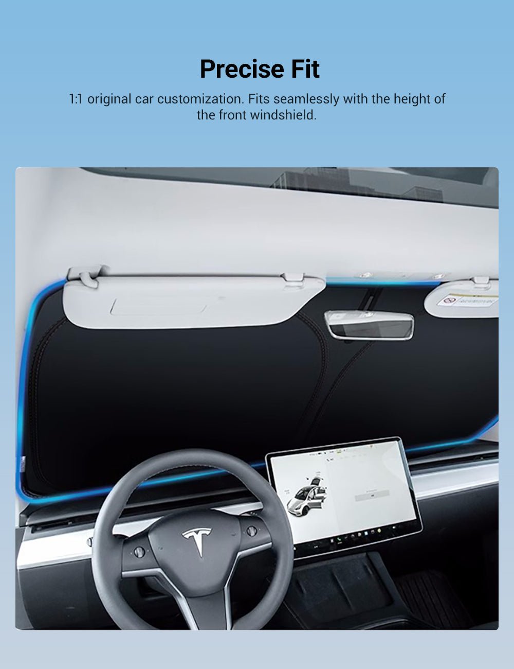 Front Windshield Sunshade for Tesla Cybertruck - Teskay