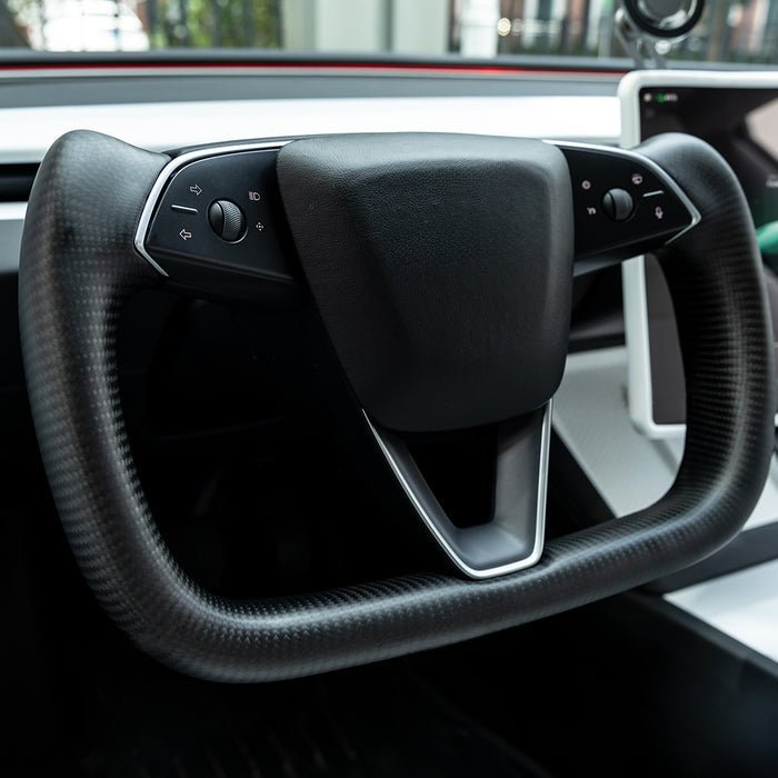 Full Carbon Fiber Yoke Steering Wheel for Tesla Model 3 Highland & Model Y Juniper - Teskay
