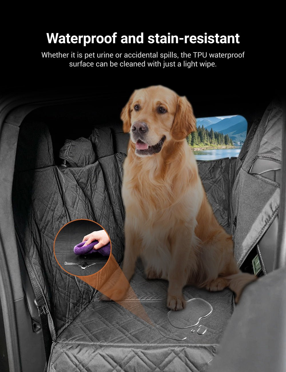 Full-Cover Rear Dog Seat Cover for Tesla Cybertruck - Teskay