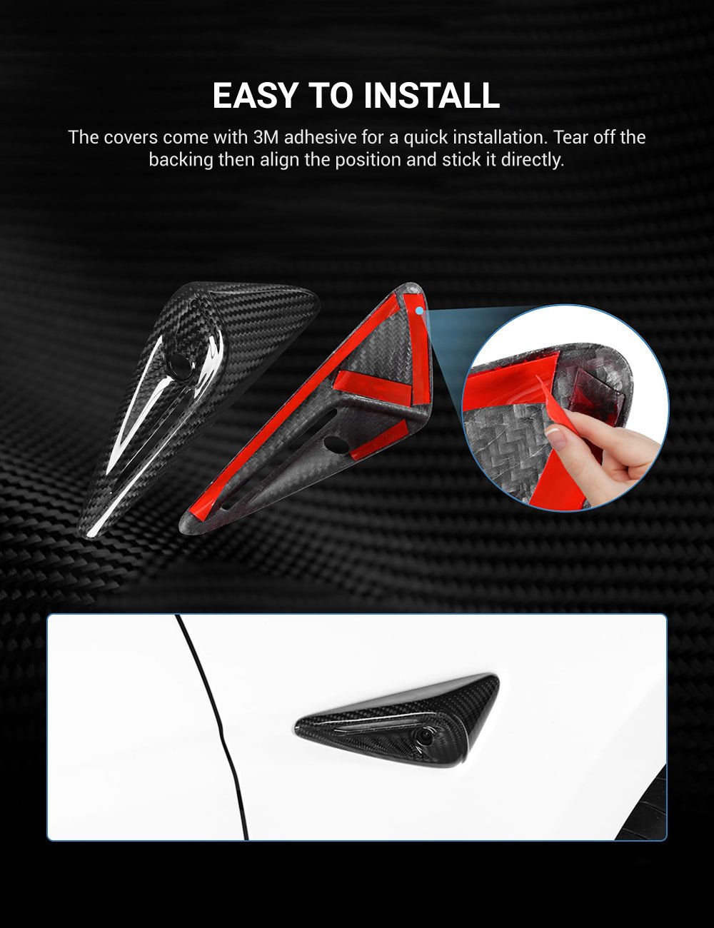 Tesla Model 3/Y Full Carbon Fiber Side Camera Covers - Teskay