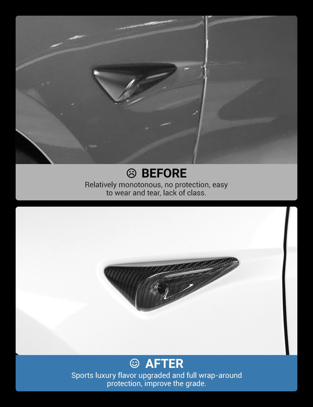 Tesla Model 3/Y Full Carbon Fiber Side Camera Covers - Teskay
