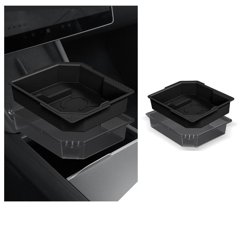 Functional Style Central Control Storage Box for Model Y Juniper & Model 3 Highland Black