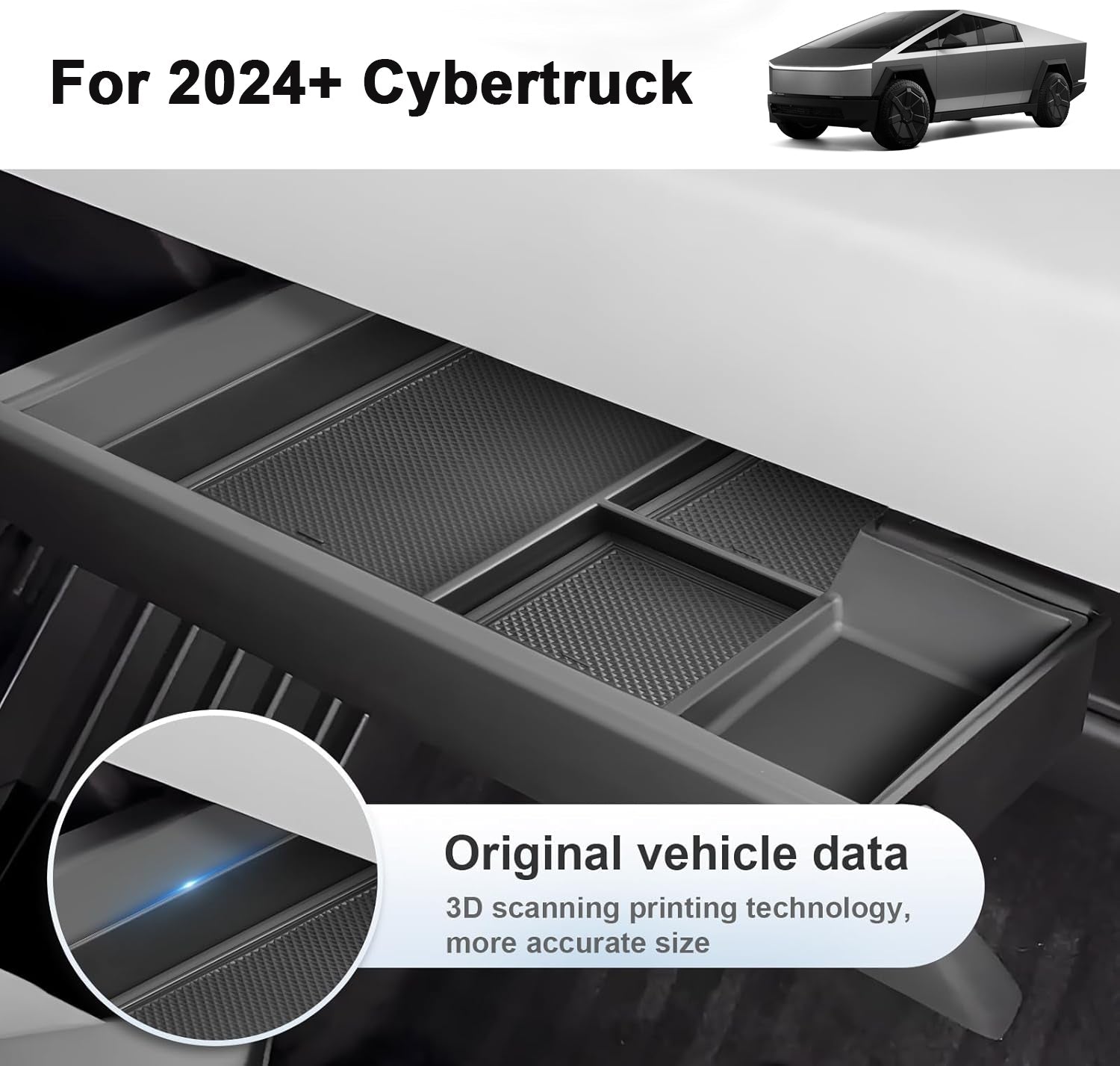 Glove Box Storage Box for Tesla Cybertruck - Teskay