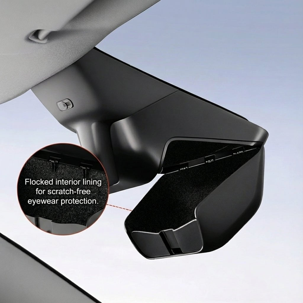 Hidden Sunglass Storage for Model Y Juniper 2025+| Flocked ABS Storage Box