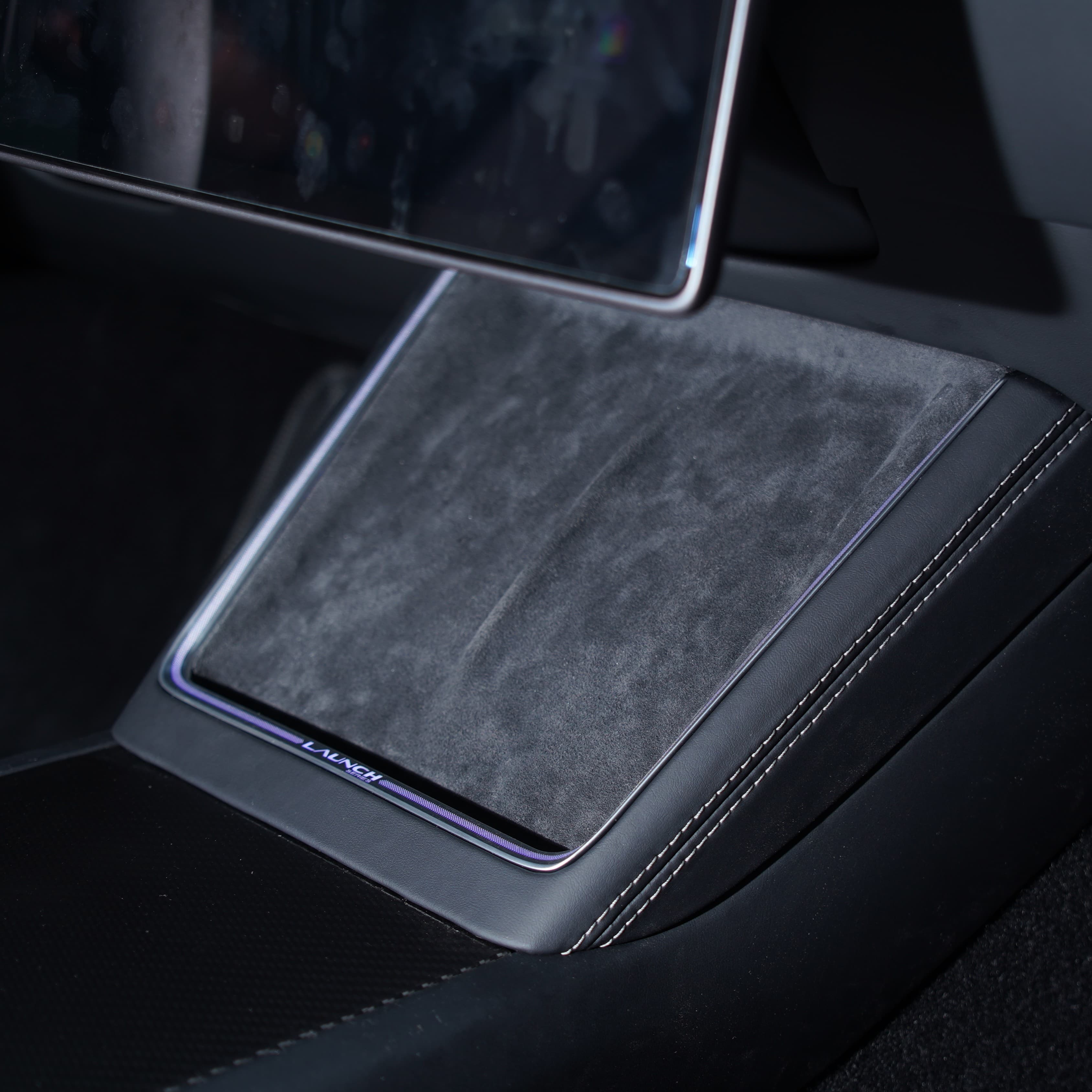 Laser-Carved Ambient Light for Model Y Juniper Wireless Charging Port