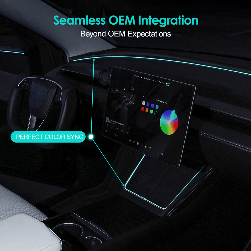 Laser-Carved Ambient Light for Model Y Juniper Wireless Charging Port