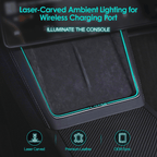 Laser-Carved Ambient Light for Model Y Juniper Wireless Charging Port