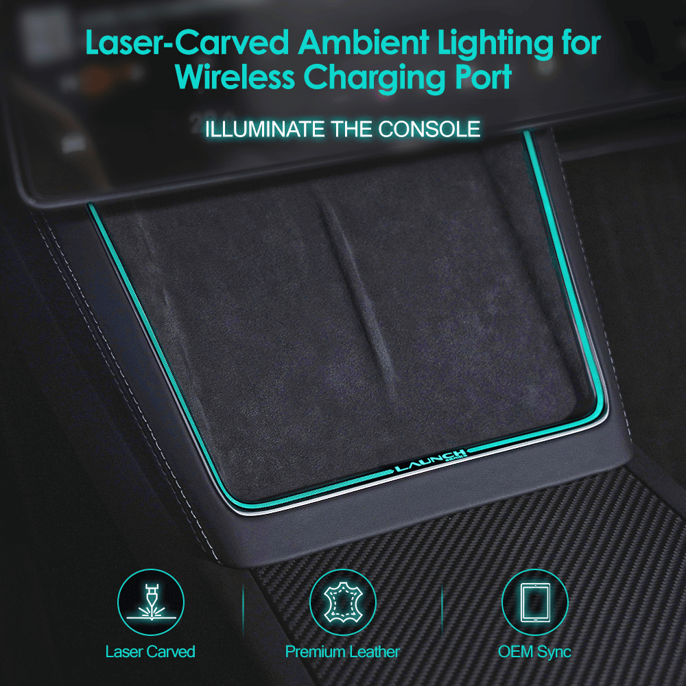 Laser-Carved Ambient Light for Model Y Juniper Wireless Charging Port