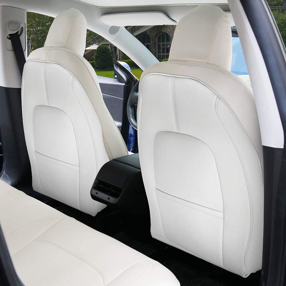 Lattice Leather Seat Back Protector for Tesla Model 3 & Model Y - Teskay