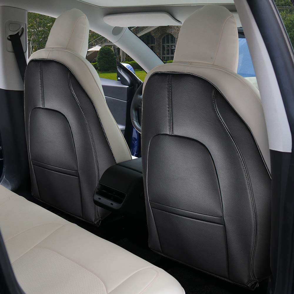 Lattice Leather Seat Back Protector for Tesla Model 3 & Model Y - Teskay