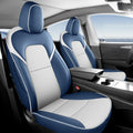 Leather Seat Covers for Tesla Model 3 & Model Y Nordic Blue (Full Set for 5 Seats)