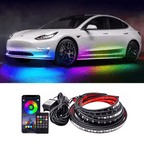 LED Chassis Ambient Lights for Tesla Model 3/Y (4PCS) For Model 3 (2017-Present) & Model Y (2020-Present) 35.4-inch Light Strip *2 + 47.24-inch Light Strip *2