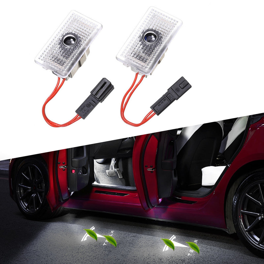 LED Logo Tesla Puddle Lights for Model 3 / Y / S / X 2pcs (One Left & One Right)