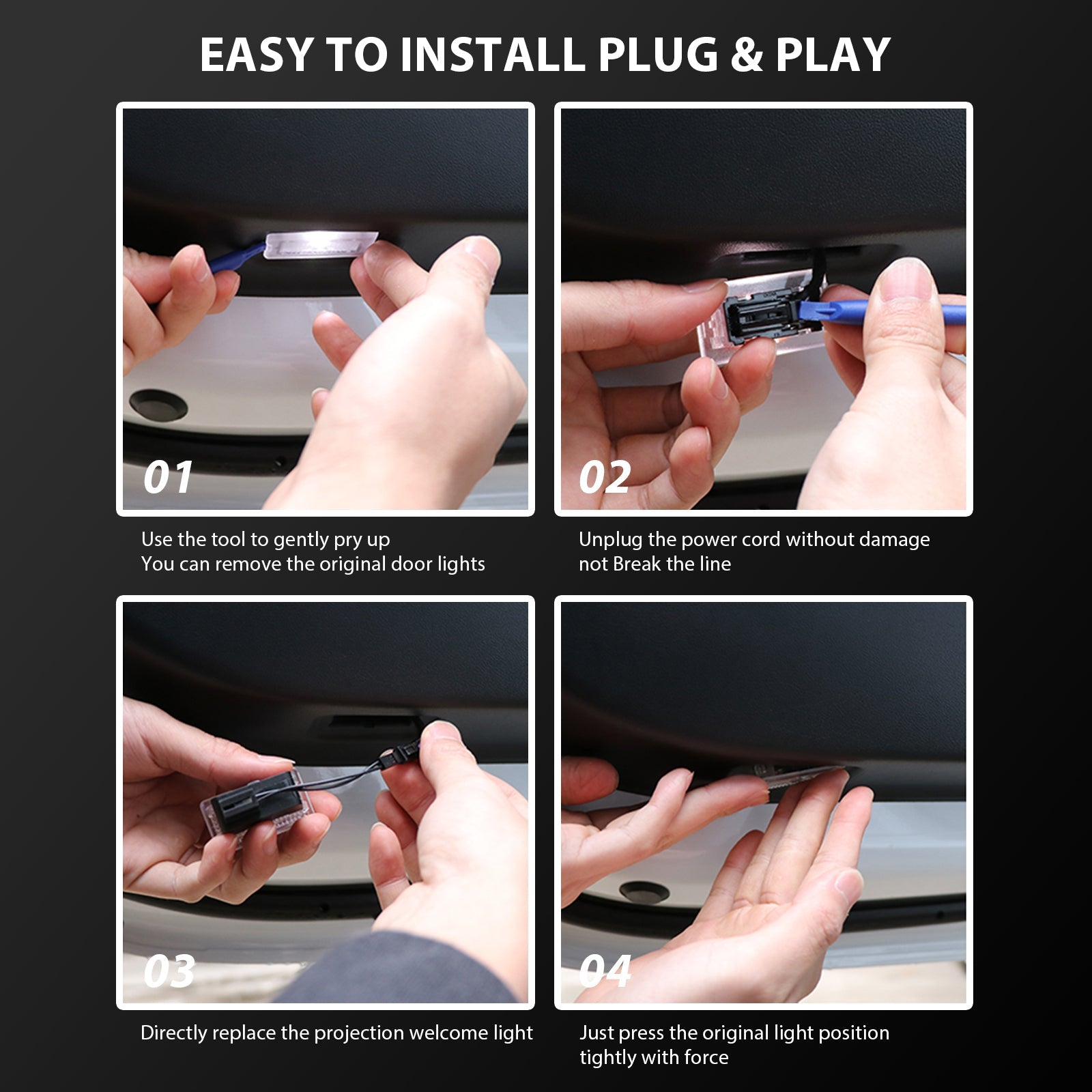 LED Logo Tesla Puddle Lights for Model 3 / Y / S / X