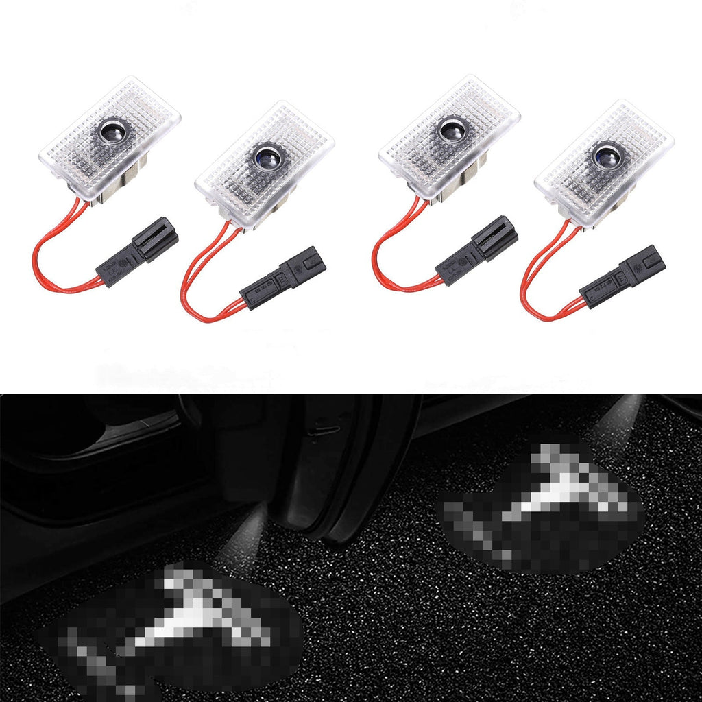 LED Logo Tesla Puddle Lights for Model 3 / Y / S / X 4pcs (Two Left & Two Right) (Sales)